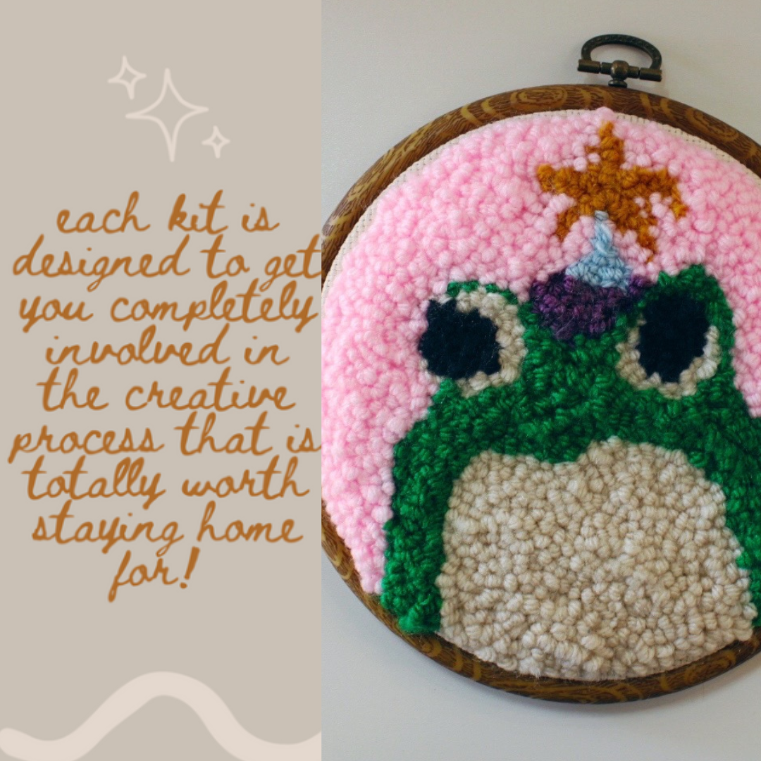Celebration Frog Beginner DIY Punch Needle Kit