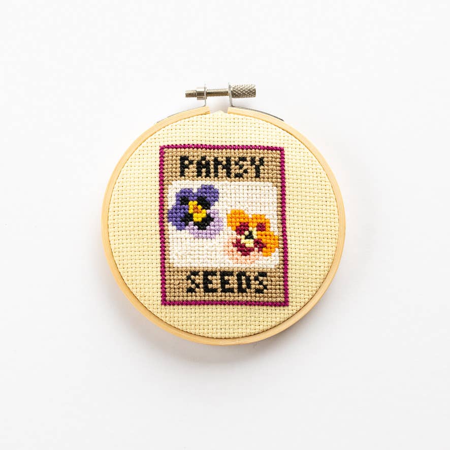 Beginner Pansy Seeds Cross Stitch Kit