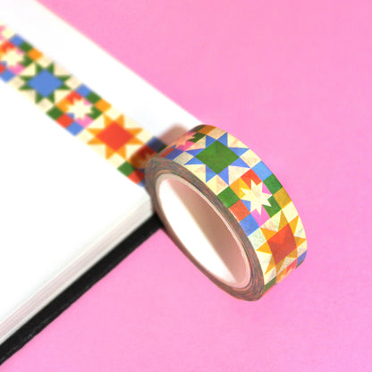 "Starry Keepsake" Retro Star Quilt Inspired Washi Tape