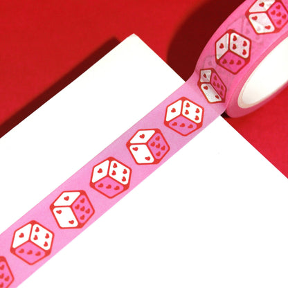 "Lucky Babe" Kitschy Retro Heart Dice Washi Tape (15mm/10m)