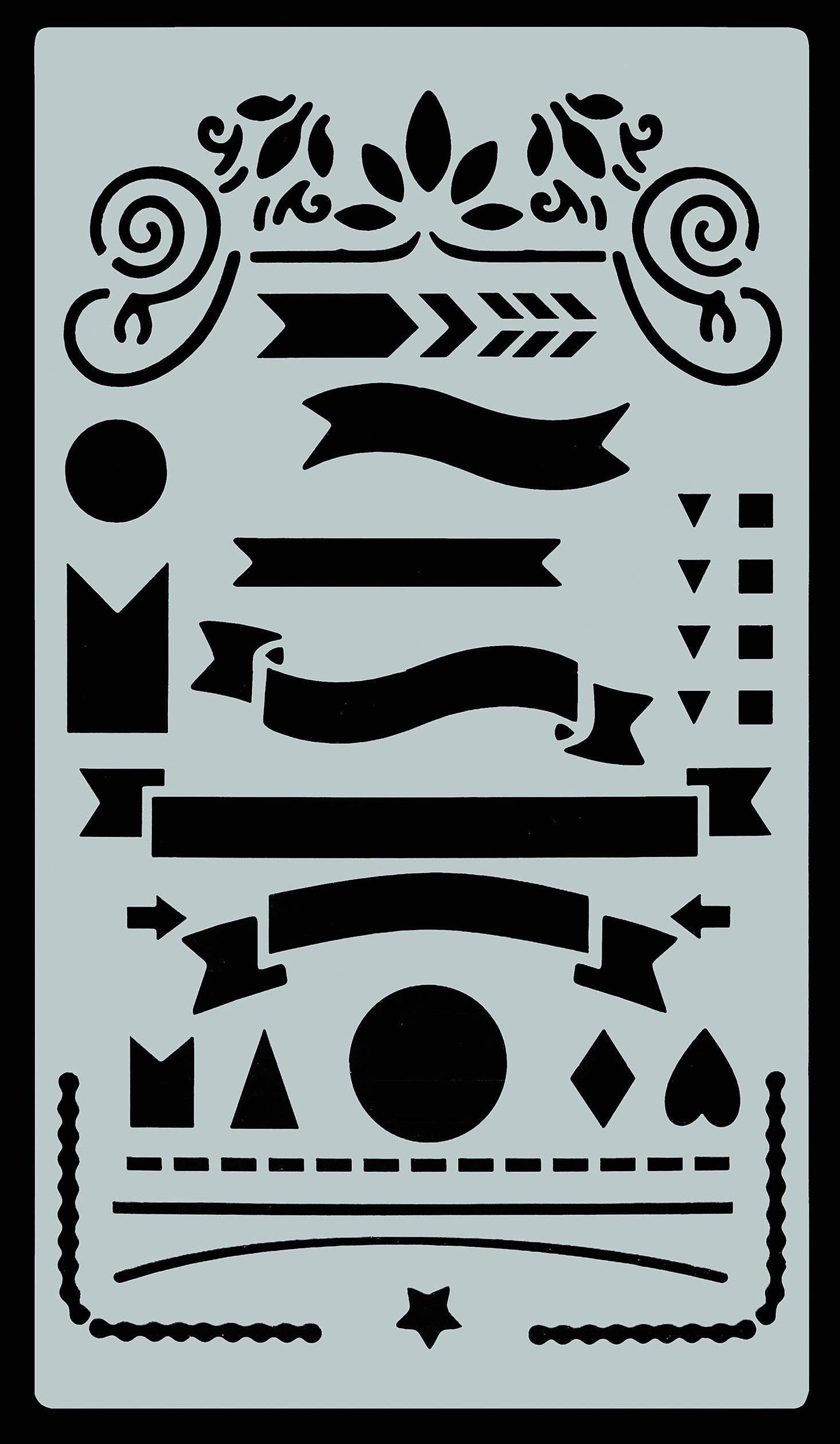 Essentials Dotted Journal Stencil Set,Essentials Dotted Journal Stencil Set