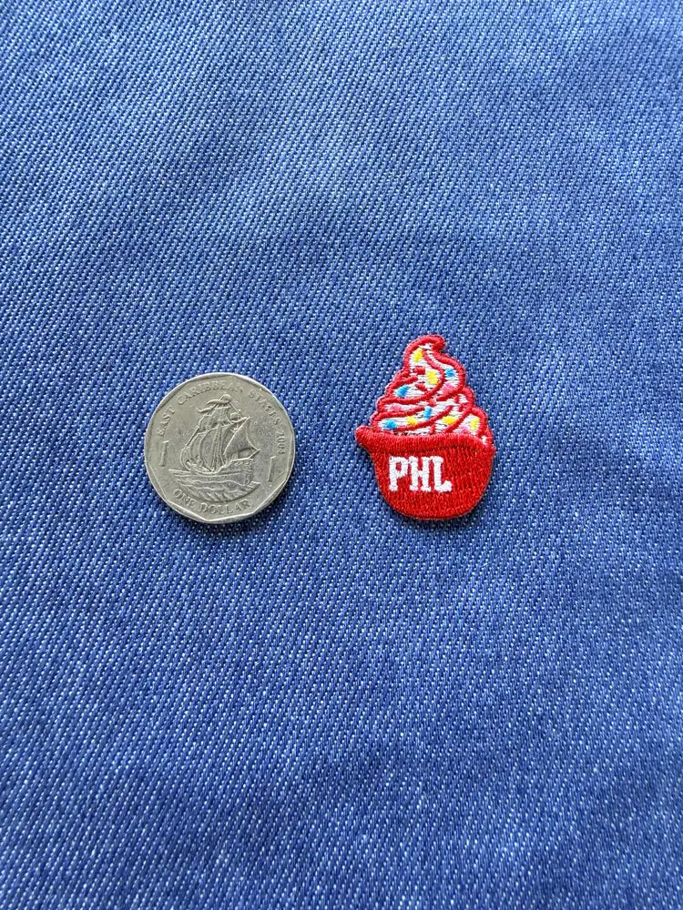 Ice Cream In Red Baseball Helmet Patch - Sm