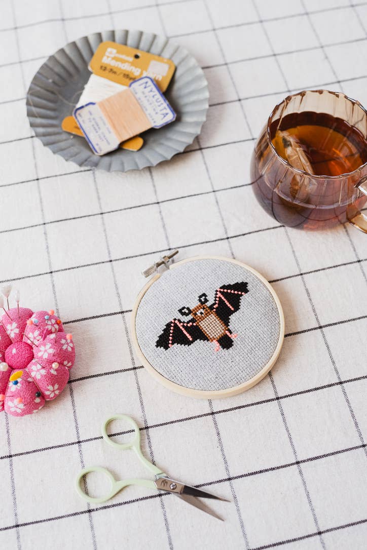 Bat Cross Stitch Kit for Beginners