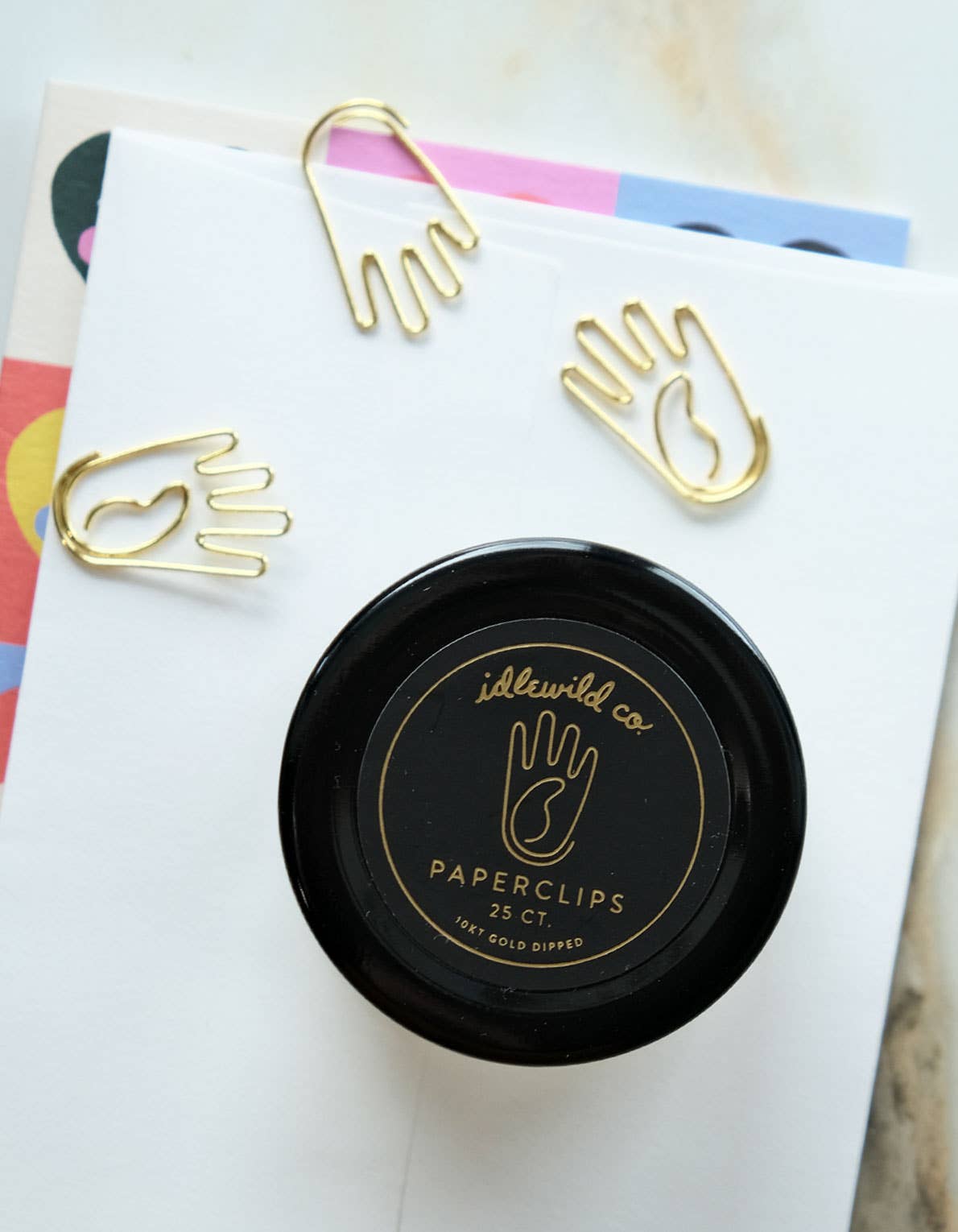 Gold Plated Paper Clips (Jar of 25) | Hand