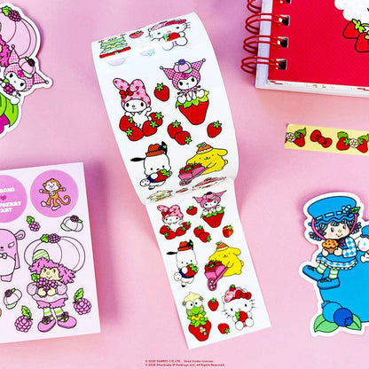 WS-Strawberry Picking Stickers On The Roll