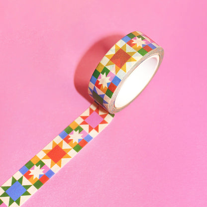 "Starry Keepsake" Retro Star Quilt Inspired Washi Tape