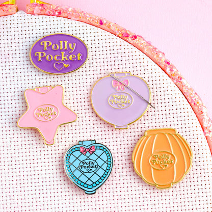 Polly Pocket Compacts Needle Minder Magnet: Purple logo