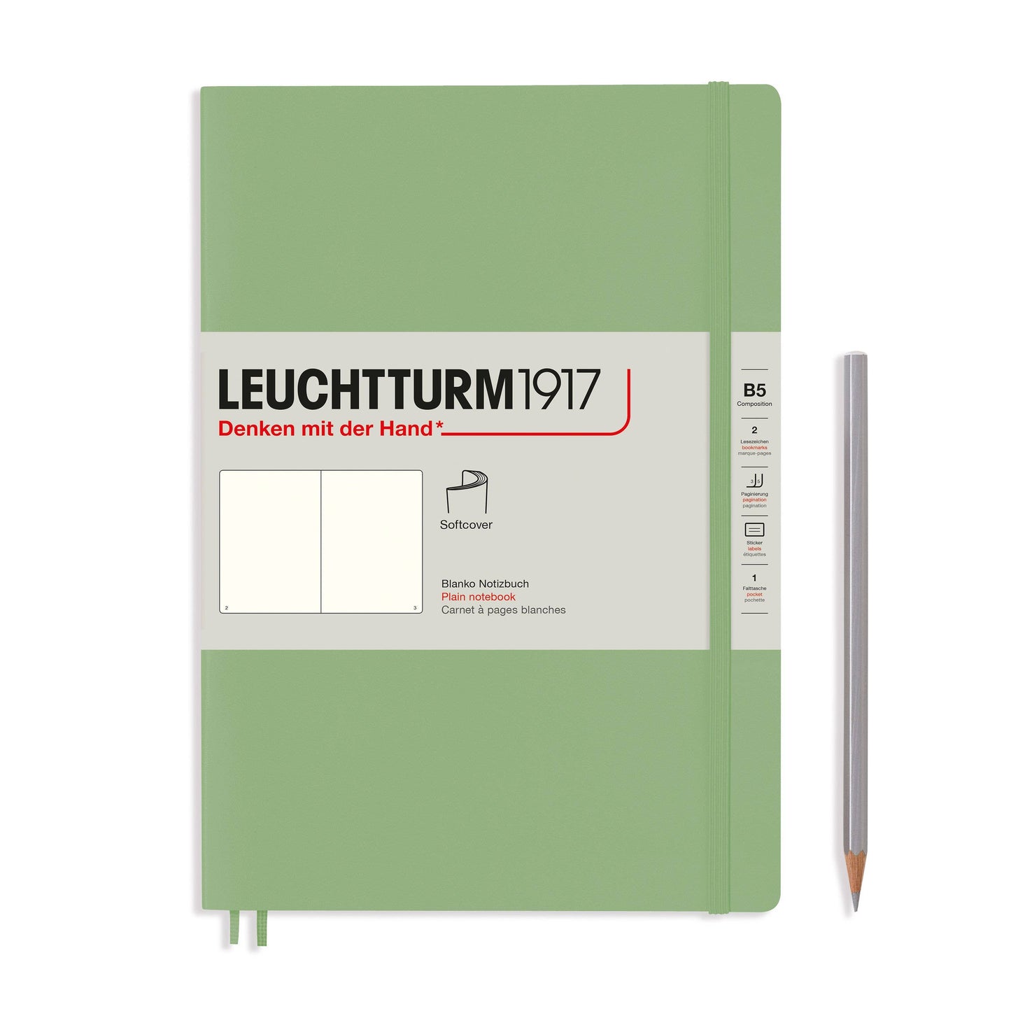 Notebooks - Composition (B5): Sage / Hardcover / Dotted
