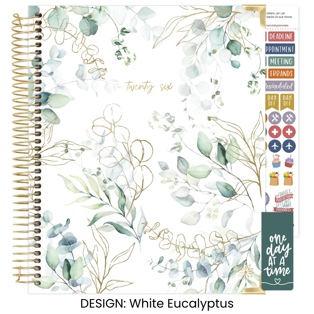 2026 Vision Planner - 7.5"x9" size: Beige Bouquet