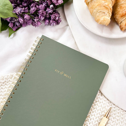Fit & Well - Exercise Journal: Dusty Blue
