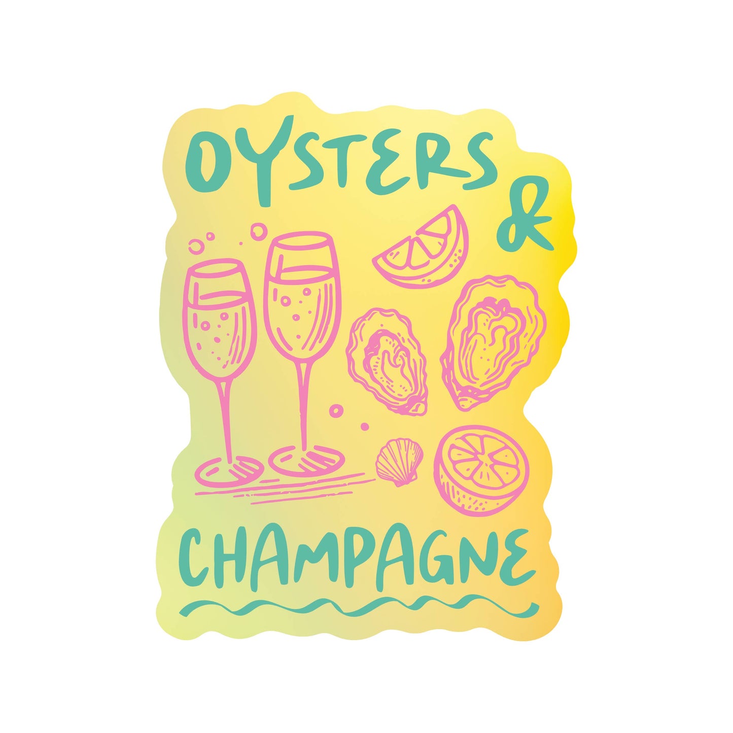 Brunch Oyster Booze Seaside Drink High Quality Vinyl Sticker
