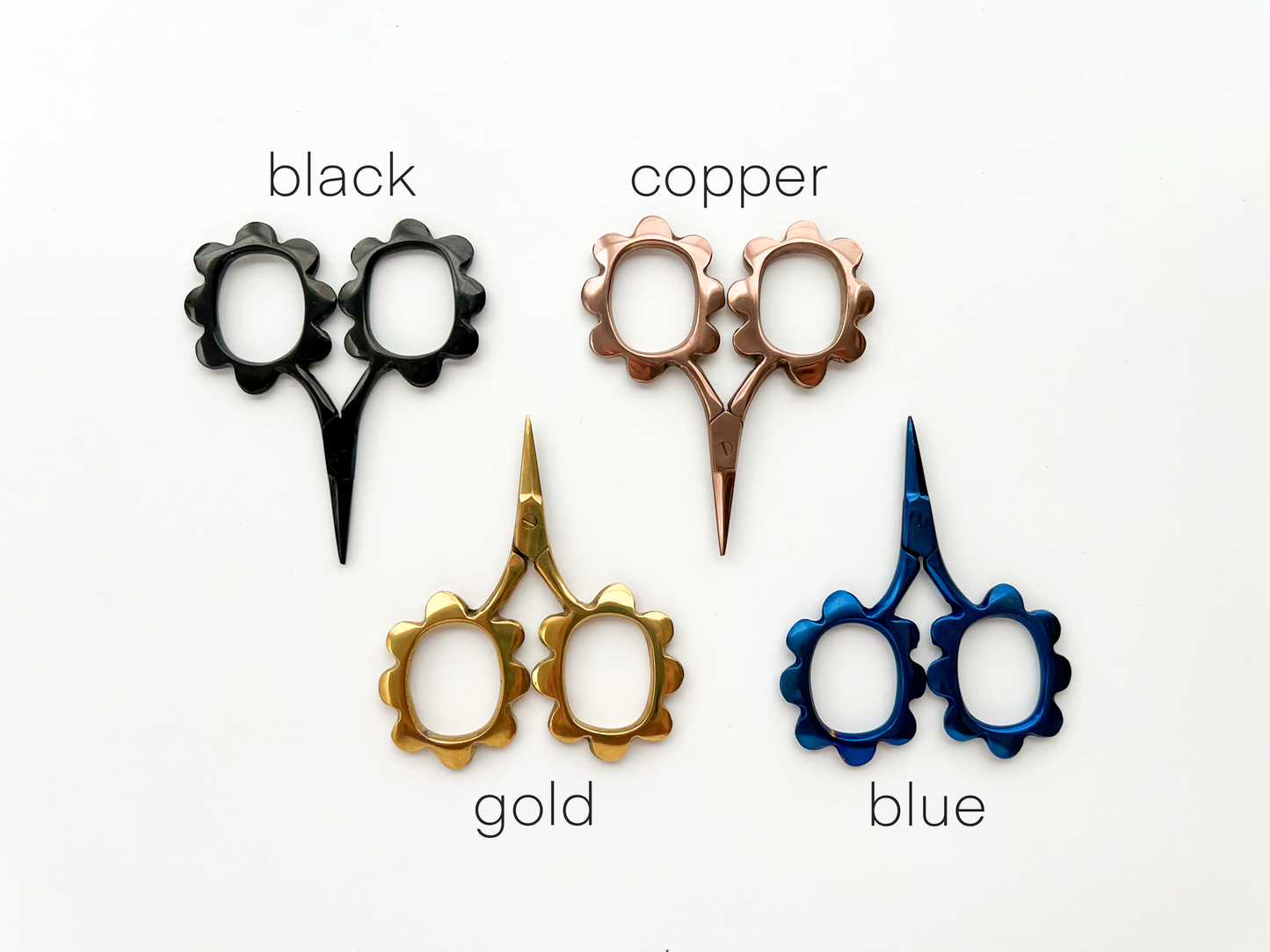 Small flower scissors, tiny needlecraft scissors: Black