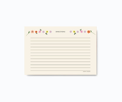 Mosaic Floral Recipe Cards