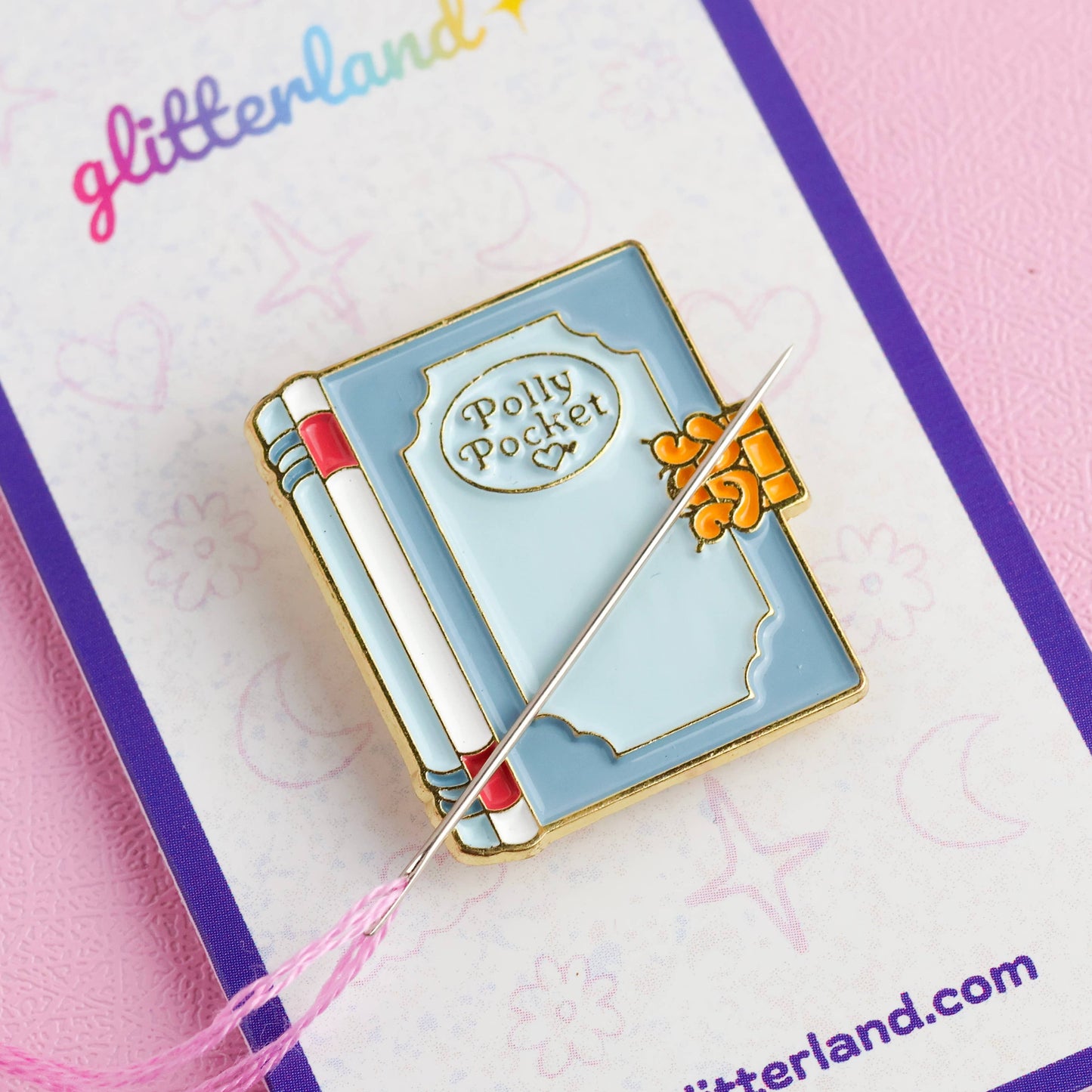 Polly Pocket Books Needle Minder Magnet: Pink Book
