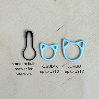 Basic Stitch Set Snag-Free Metal Stitch Markers Cat + Hearts: Cat - purple set