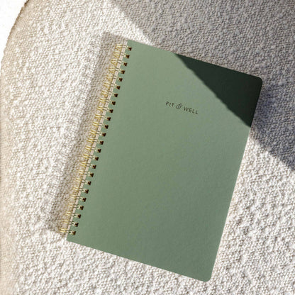 Fit & Well - Exercise Journal: Dusty Blue