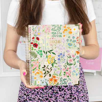 2026 Vision Planner - 7.5"x9" size: Beige Bouquet