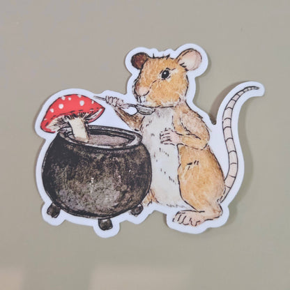 Mouse Mushroom Soup Sticker – 3x3” Waterproof Vinyl Decal