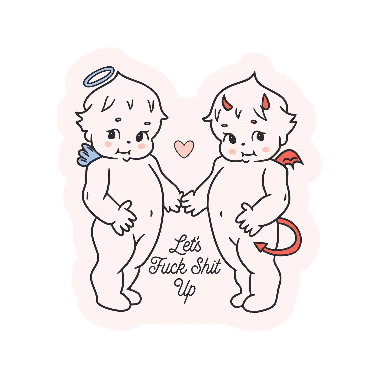Angel Devil Cute Swear High Quality Vinyl Sticker