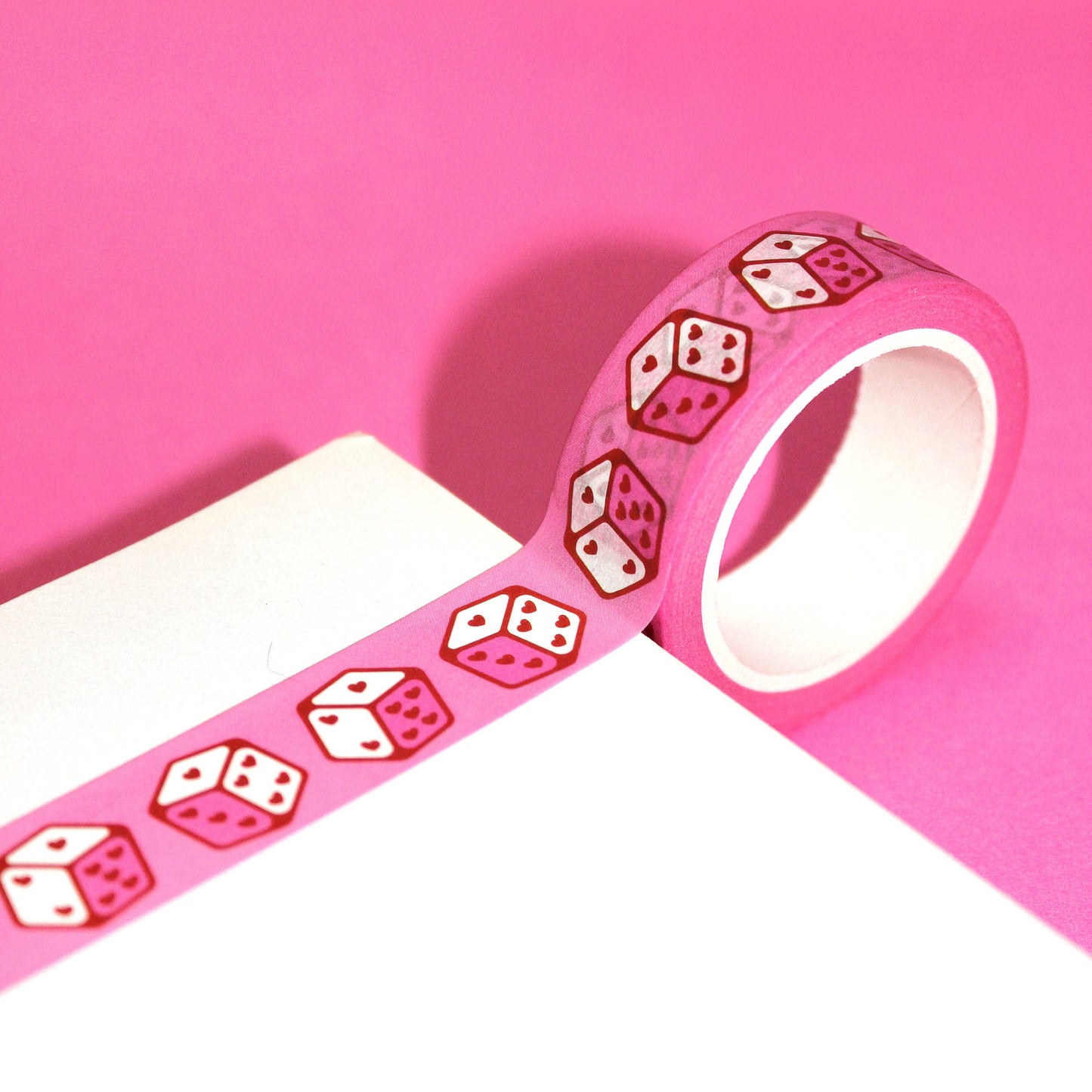 "Lucky Babe" Kitschy Retro Heart Dice Washi Tape (15mm/10m)
