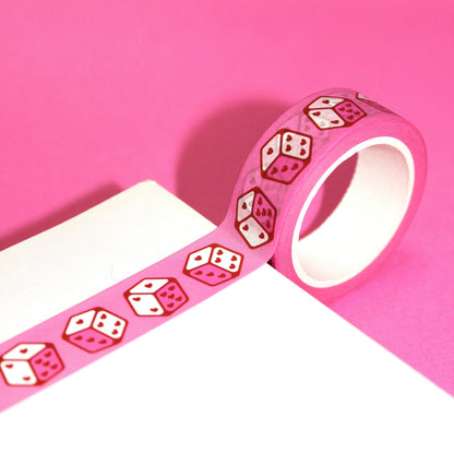 "Lucky Babe" Kitschy Retro Heart Dice Washi Tape (15mm/10m)
