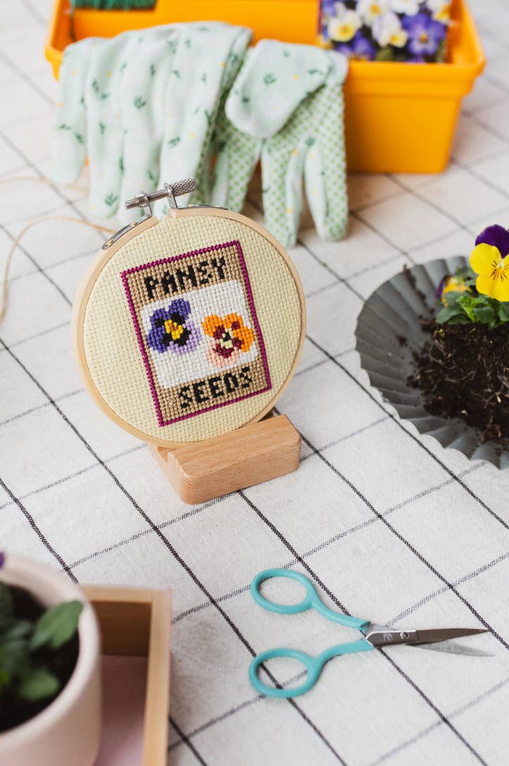 Beginner Pansy Seeds Cross Stitch Kit