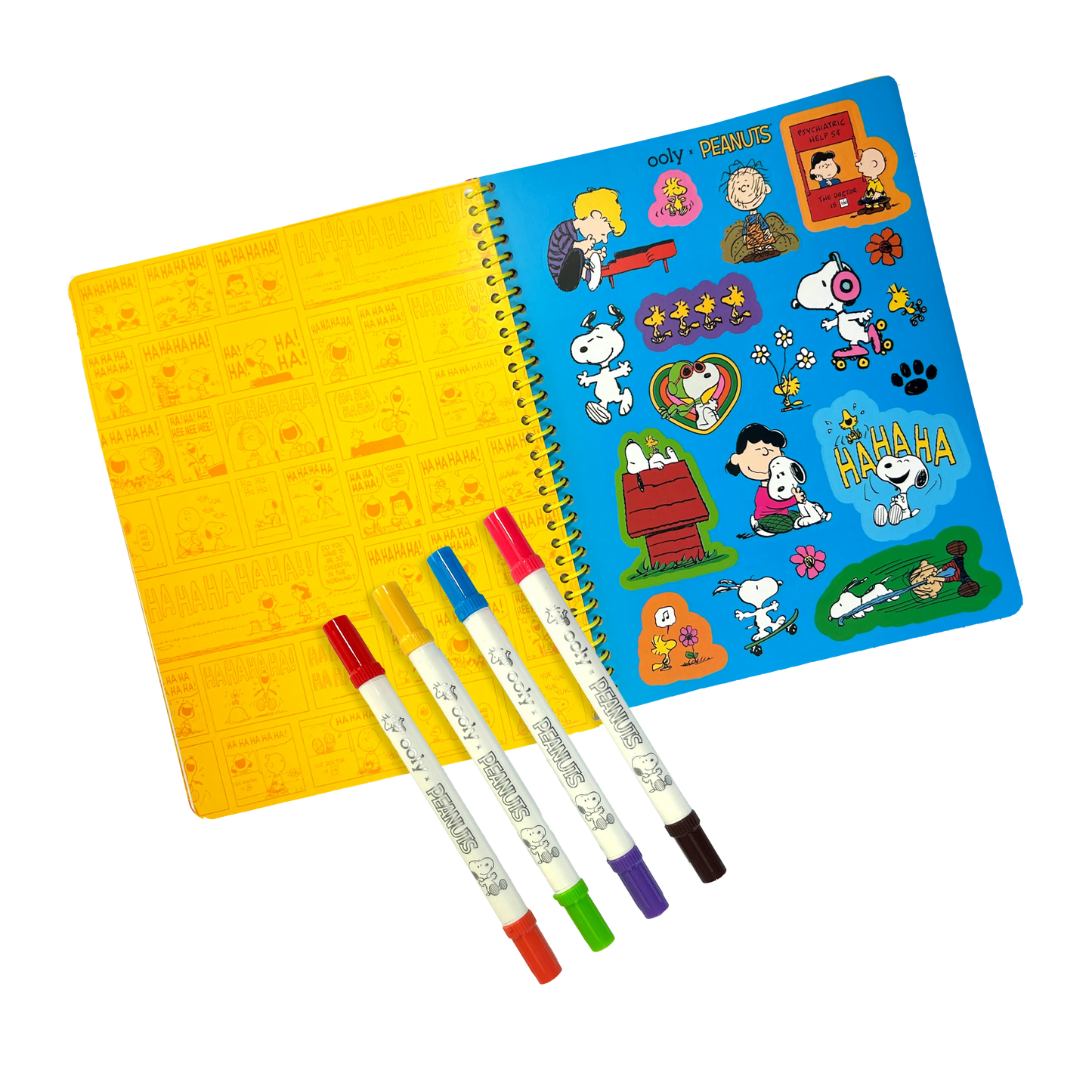 OOLY x Peanuts: Activity Travel Kit & 4 Double-Ended Markers