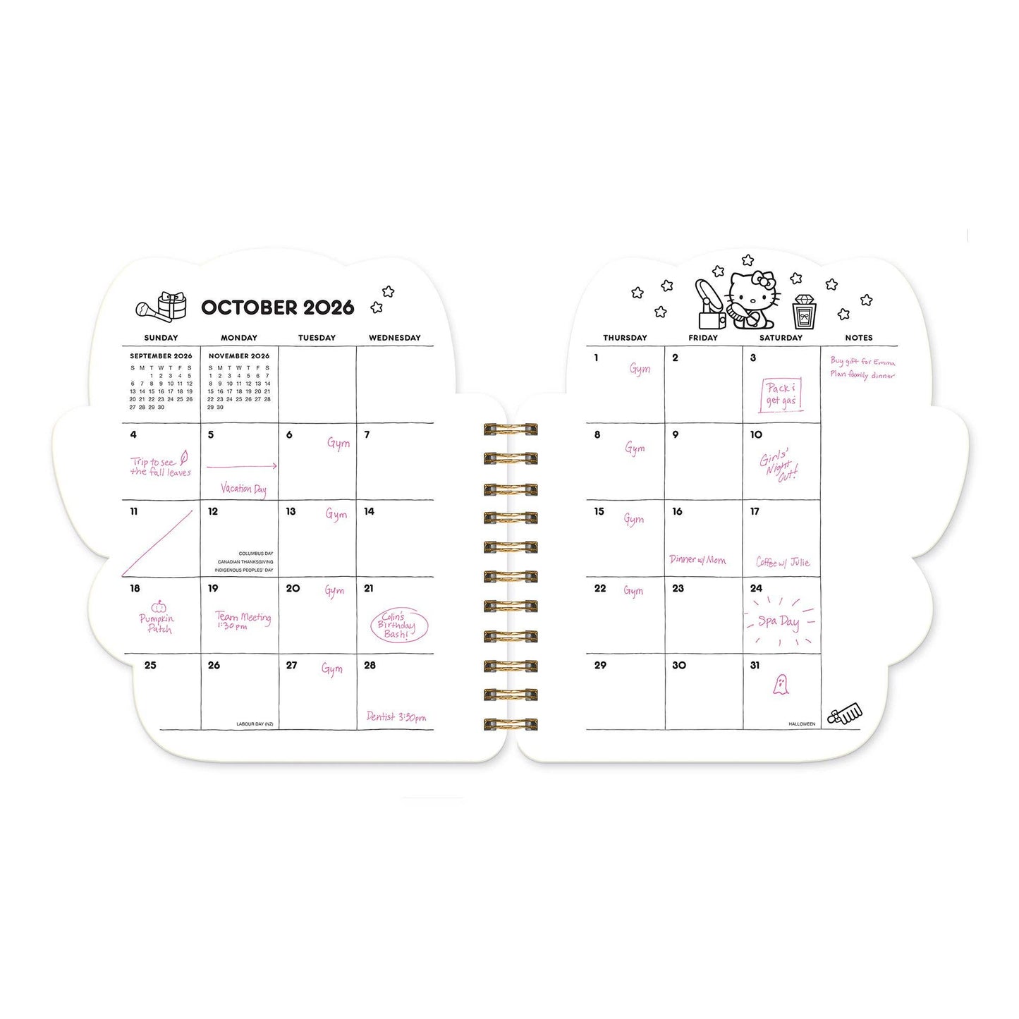 2026 Hello Kitty Playful Pink Die-Cut Weekly Planner