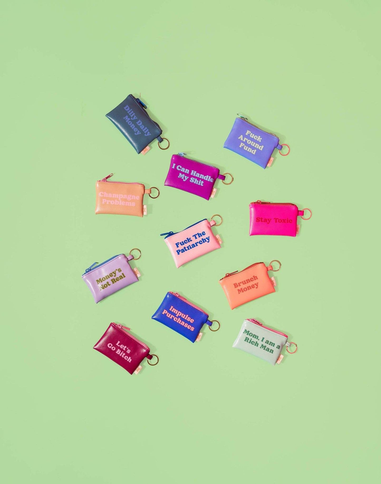 NEW! Colorblock Penny Key Ring: Stay Toxic