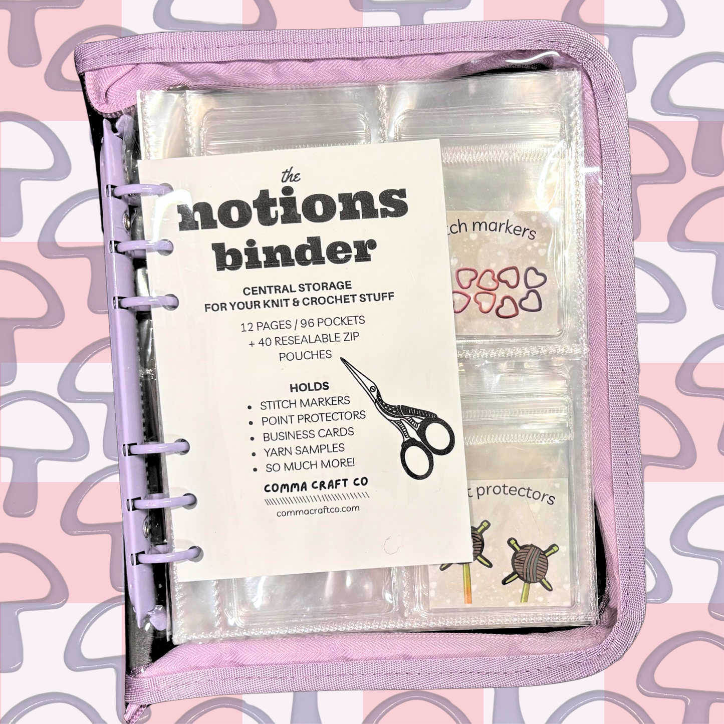 The Notions Binder - Deluxe Knitting and Crochet Organizer: Green