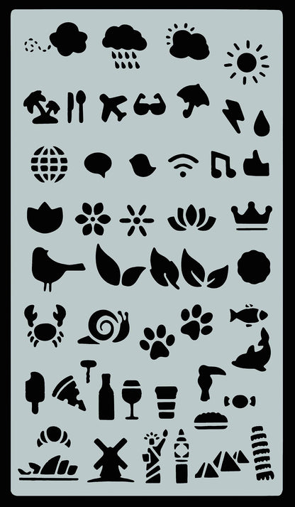 Essentials Dotted Journal Stencil Set,Essentials Dotted Journal Stencil Set