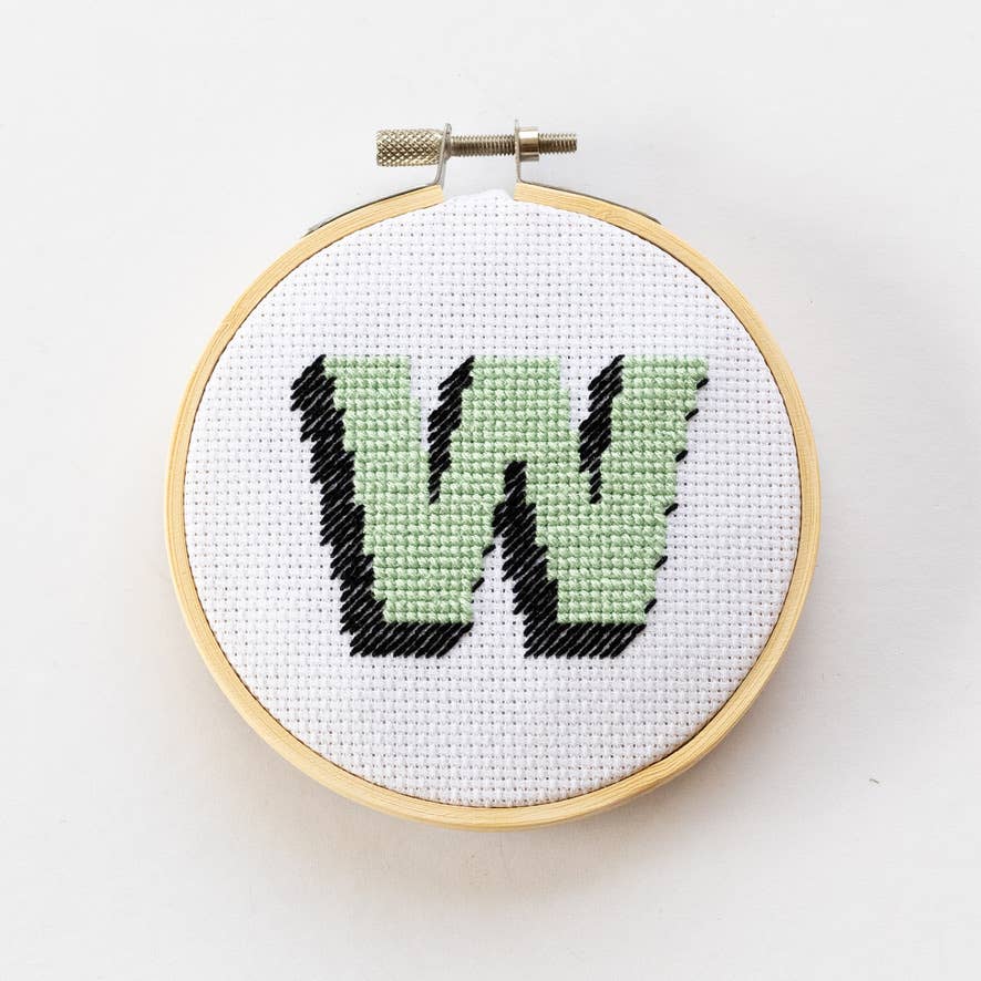 Drop Shadow Monogram Alphabet Cross Stitch Kit: Multi-Colored