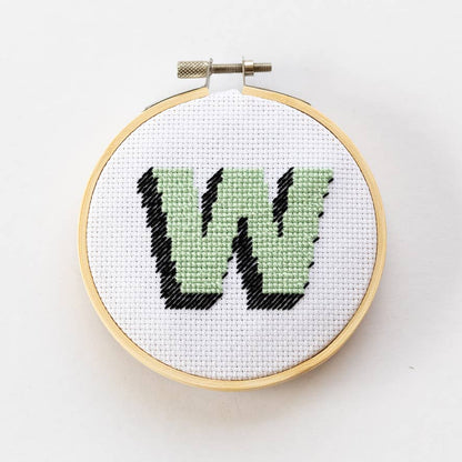 Drop Shadow Monogram Alphabet Cross Stitch Kit: Multi-Colored
