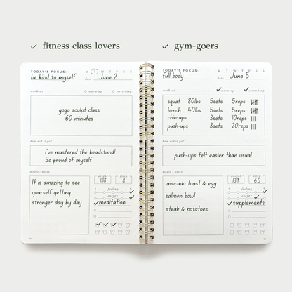 Fit & Well - Exercise Journal: Dusty Blue