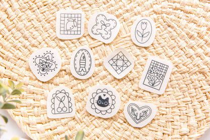 Vintage Stamps Embroidery Stick n Stitch Pack, Patchwork