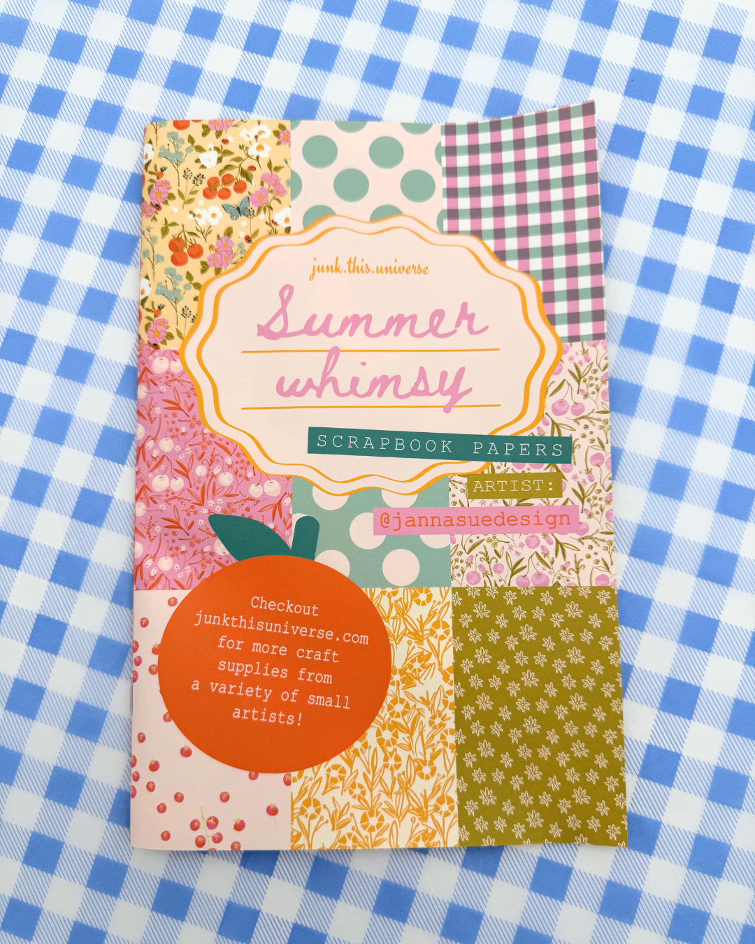 Scrapbook Paper - Whimsy Summer - Tomatoes, Cherries, & Gingham