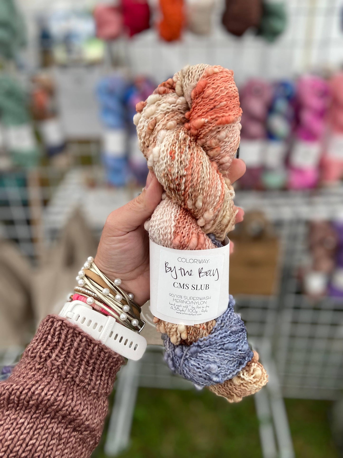By the Bay Colorway - Artisan Dyed Yarn - Multiple Bases: CMS Nylon Sock (80/20)