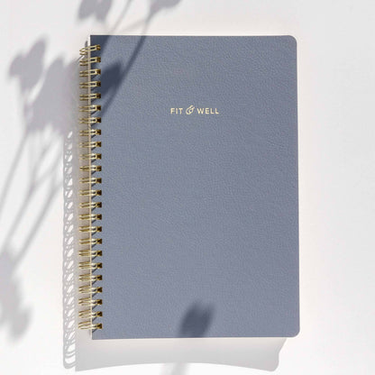 Fit & Well - Exercise Journal: Dusty Blue