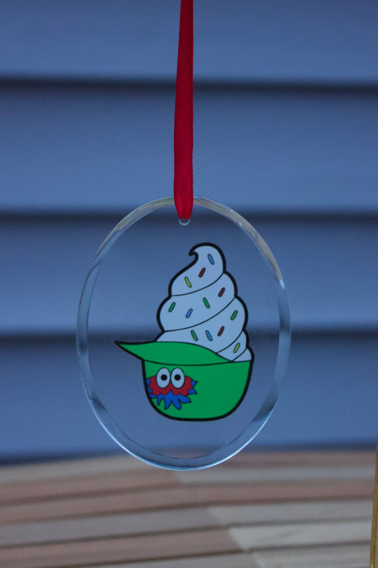 Phillie Phanatic Ice Cream Helmet Glass Ornament