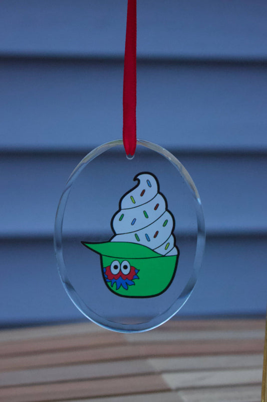 Phillie Phanatic Ice Cream Helmet Glass Ornament