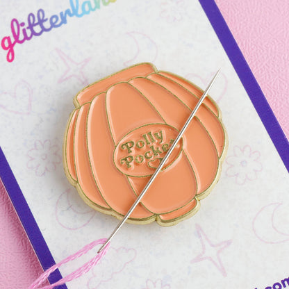Polly Pocket Compacts Needle Minder Magnet: Purple logo