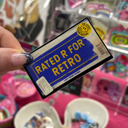 Rated R for Retro Vhs Waterproof Sticker