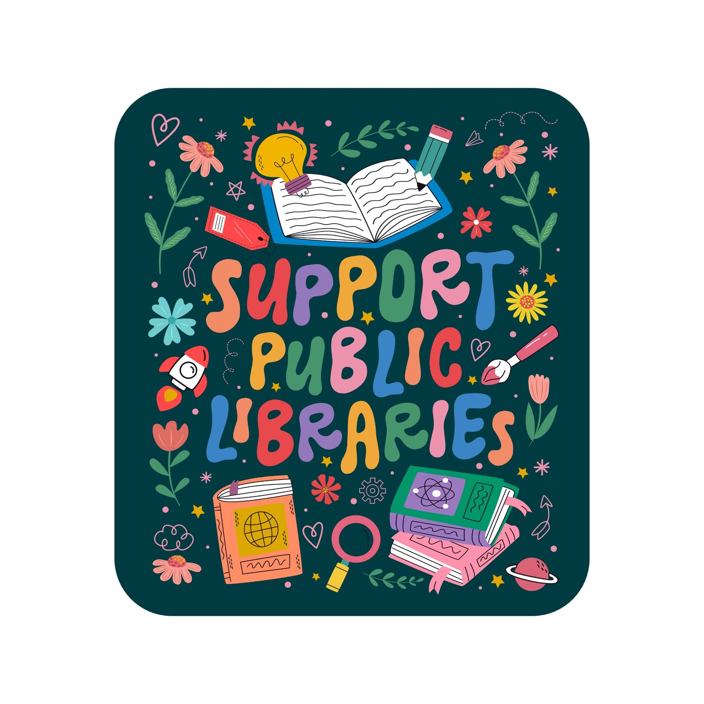 Book Community Schools Library High Quality Vinyl Sticker