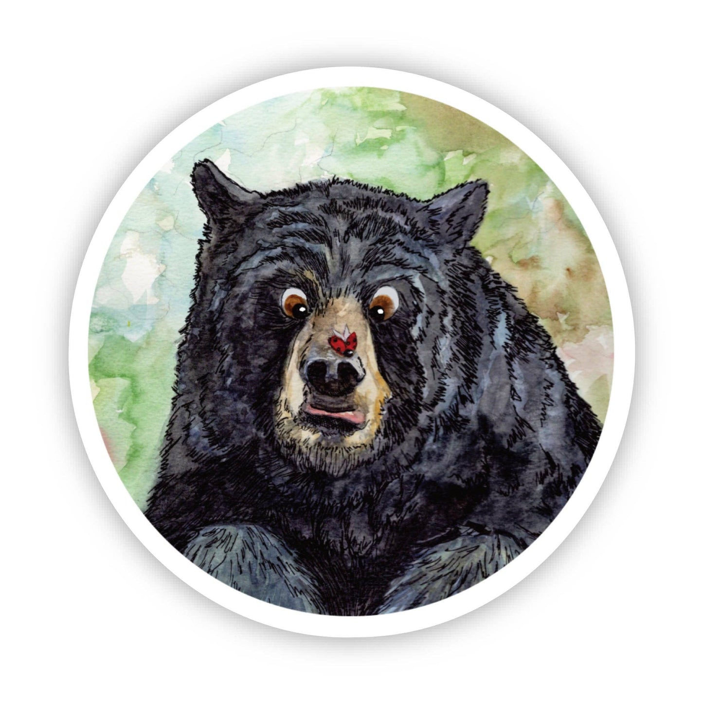 Bear & Ladybug Sticker – 3x3 Inch Waterproof Vinyl Decal