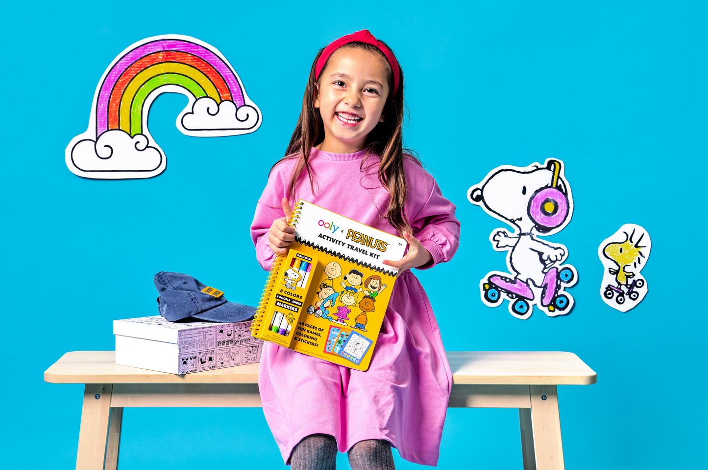 OOLY x Peanuts: Activity Travel Kit & 4 Double-Ended Markers