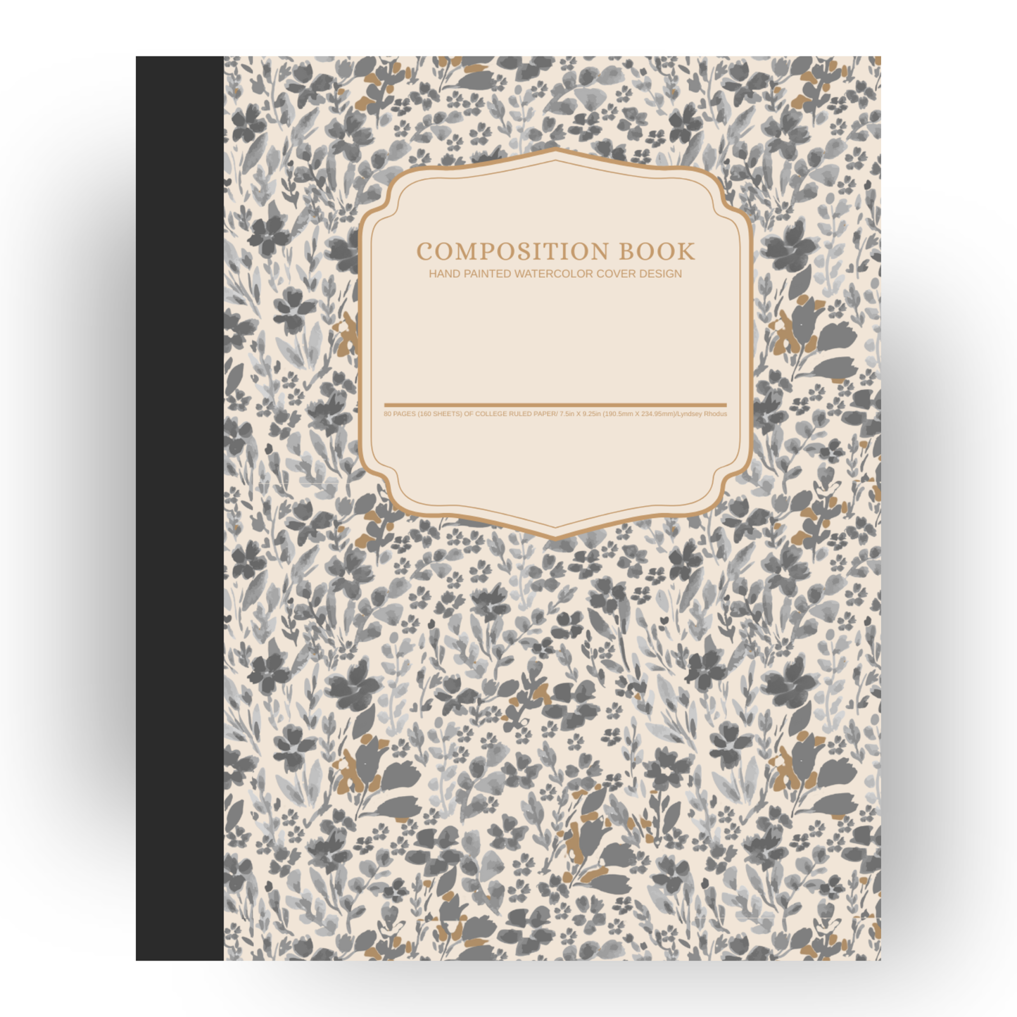 Floral Gray Composition Notebook