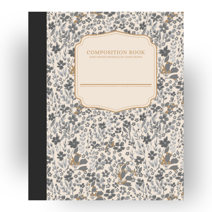 Floral Gray Composition Notebook