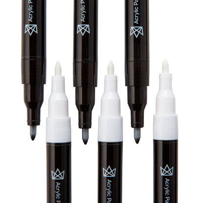 PRO Acrylic Paint Pens Extra Fine - Black & White 6 pc