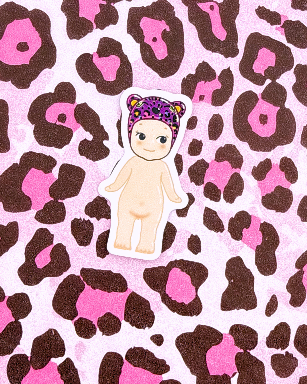 Vinyl Sticker - Rainbow Leopard Trinket Angel Baby