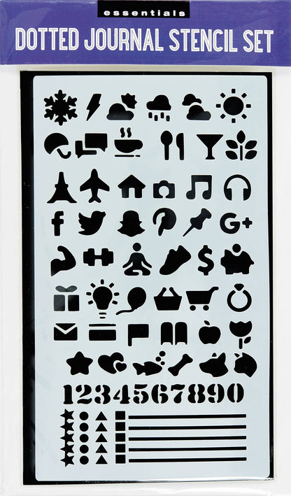 Essentials Dotted Journal Stencil Set,Essentials Dotted Journal Stencil Set
